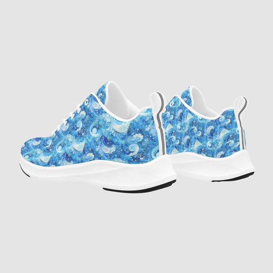 Women's Breathable Wave Print Athletic Sneakers