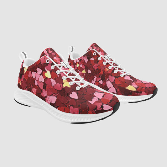 Women's Red Pink Hearts Running Shoes