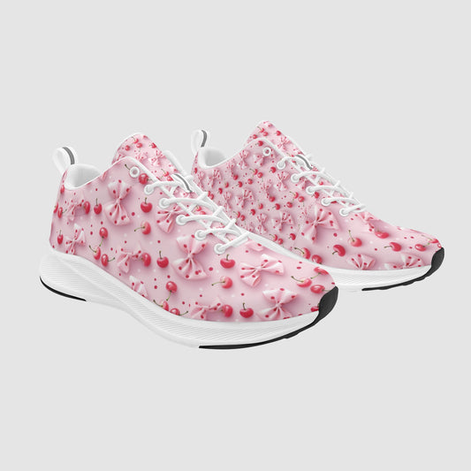 Women's Red Cherries Pink Bows Running Shoes