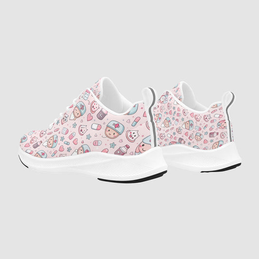 Women's Caregiver Nurse Pattern Breathable Suede Casual Sneakers