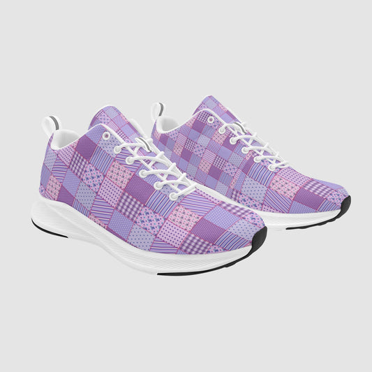 Women's Purple Quilted Patchwork Lightweight Running Shoes